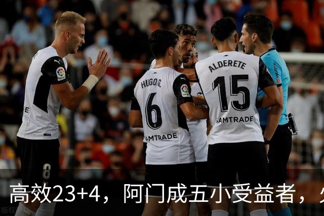 高效23+4，阿门成五小受益者，火箭队双向合同中锋7+5，可与卡佩拉竞争